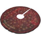 赤金ゴールドエレガント雪片メリークリスマス ブラッシュドポリエステルツリースカート (アングル)