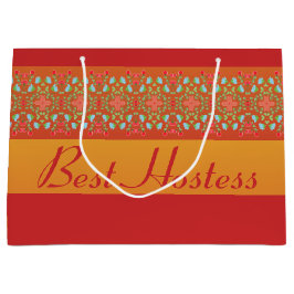 赤金ゴールドオレンジと黄色 ラージペーパーバッグ