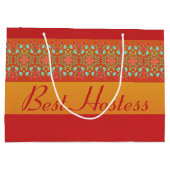 赤金ゴールドオレンジと黄色 ラージペーパーバッグ (裏面)