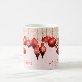 赤金ゴールドオーナメントメリークリスマス コーヒーマグカップ (中央)