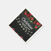 赤金ゴールドオーナメントメリークリスマス スタンダードカクテルナプキン (角)