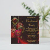 赤金ゴールドオーナメント企業のクリスマスパーティー 招待状 (スタンド正面)