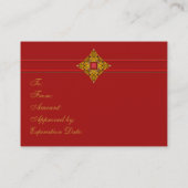 赤金ゴールドギフト券カード 割引カード (裏面)