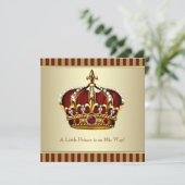 赤金ゴールドクラウンリトルプリンスボーイベビーシャワー 招待状 (スタンド正面)