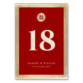 赤金ゴールドクラシックサークルダブル中国のシ結婚ーズ テーブルナンバー (正面)