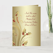 赤金ゴールドクリスチャンのクリスマスカード シーズンカード (正面)