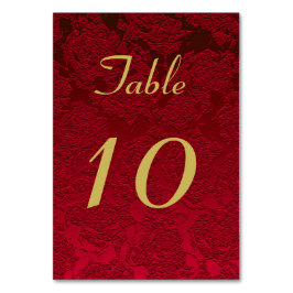 赤金ゴールドクリスマスウィンターウェディング テーブルナンバー