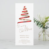 赤金ゴールドクリスマスツリースクリプトメリークリスマス シーズンカード (スタンド正面)