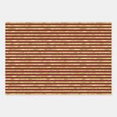 赤金ゴールドクリスマスツリーストライプの輝き ラッピングペーパーシート (正面2)