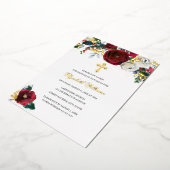 赤金ゴールドクリスマスバプテスマフローラガールバプテスマ 箔招待状 (回転した状態)