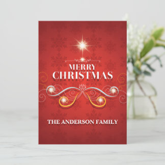 赤金ゴールドクリスマスファミリーはシックな木エレガントを願っている シーズンカード