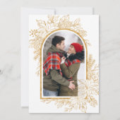 赤金ゴールドクリスマスフローラ写真ブライダルシャワー 招待状 (裏面)