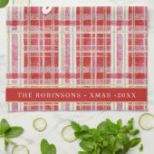 赤金ゴールドクリスマスプレッドパターン#2 ID1009 キッチンタオル (折り畳み)