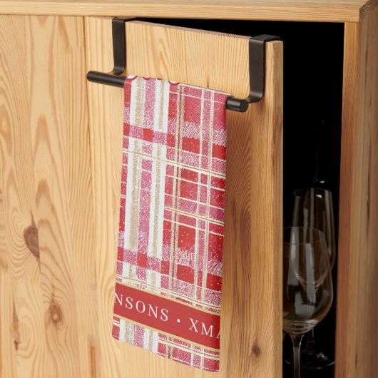 赤金ゴールドクリスマスプレッドパターン#2 ID1009 キッチンタオル (三つ折り)