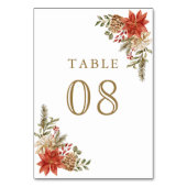 赤金ゴールドクリスマス結婚フローラ テーブルナンバー (裏面)