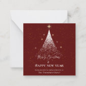赤金ゴールドグリッタークリスマス新年企業の ノートカード (正面)