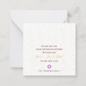 赤金ゴールドグリッタークリスマス新年企業の ノートカード (裏面)