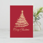 赤金ゴールドグリッタースパークルクリスマスツリー シーズンカード (スタンド正面)