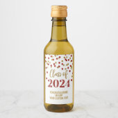 赤金ゴールドグリッター紙吹雪卒業 ワインラベル (正面)