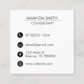 赤金ゴールドグリッター モダン スクエア名刺 (裏面)