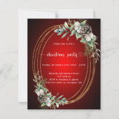 赤金ゴールドコーン緑クリスマスパーティの招待状 (正面)