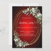 赤金ゴールドコーン緑クリスマスパーティー 招待状 (正面)