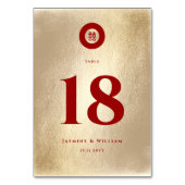 赤金ゴールドシンプルサークルダブル中国のシ結婚ーズ テーブルナンバー (裏面)