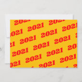 赤金ゴールドスクールカラー写真卒業 招待状 (裏面)