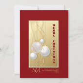 赤金ゴールドスタイリッシュクリスマスバウブル シーズンカード (正面)