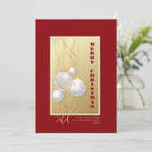 赤金ゴールドスタイリッシュクリスマスバウブル シーズンカード (スタンド正面)