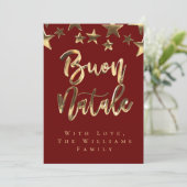 赤金ゴールドスターズブオンナターレメリーイタリアンクリスマス 招待状 (スタンド正面)