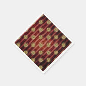 赤金ゴールドストライプの太陽顔模様ヴィンテージゴシック スタンダードカクテルナプキン (角)