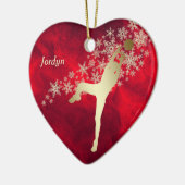 赤金ゴールドスノーフレークバレーボール選手 セラミックオーナメント (左)