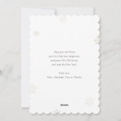 赤金ゴールドスノーフレーク写真メリークリスマス シーズンカード (裏面)