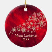 赤金ゴールドスノーフレーク男子テニス選手 セラミックオーナメント (裏面)