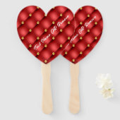 赤金ゴールドダイヤモンドタフテカスタムッド文字ハンドファン ハンドファン (正面&裏面)