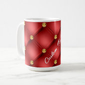 赤金ゴールドダイヤモンドタフテカスタムッド文字名Mag コーヒーマグカップ (正面左)