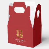 赤金ゴールドダブル中国のハピネス結婚ズゲーブル フェイバーボックス (オープン)