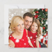 赤金ゴールドツリーフォトクリスマスハッピーホリデー ノートカード (裏面)