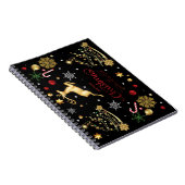 赤金ゴールドトナカイのメリークリスマスツリー ノートブック (右側)