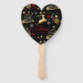 赤金ゴールドトナカイのメリークリスマスツリー ハンドファン (裏面)