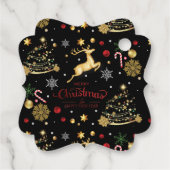 赤金ゴールドトナカイのメリークリスマスツリー フェイバータグ (裏面)