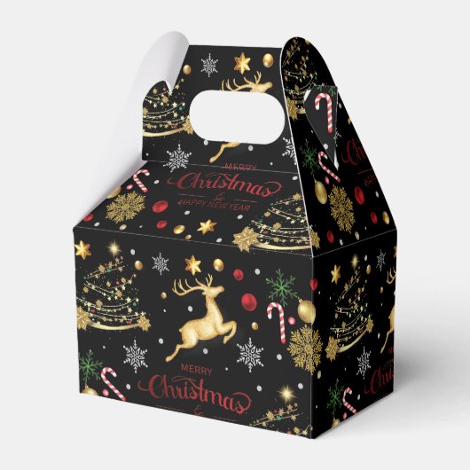 赤金ゴールドトナカイのメリークリスマスツリー フェイバーボックス (裏面サイド)
