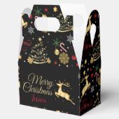 赤金ゴールドトナカイのメリークリスマスツリー フェイバーボックス (オープン)