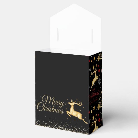 赤金ゴールドトナカイのメリークリスマスツリー フェイバーボックス (オープン)