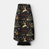 赤金ゴールドトナカイのメリークリスマスツリー ボトルクーラー (正面)