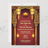 赤金ゴールドハスインディアン象エレガント 招待状 (正面)