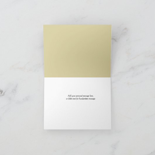 赤金ゴールドハートクリスチャン結婚クロスの感謝 サンキューカード (内部)