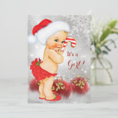 赤金ゴールドバウスクリスマスベビーシャワーブロンド 招待状 (スタンド正面)