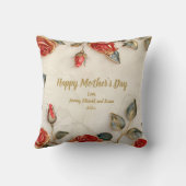 赤金ゴールドバラヴィンテージ母の日 クッション (裏面)